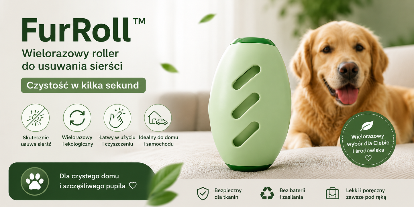 FurRoll™ | Wielorazowy roller do usuwania sierści