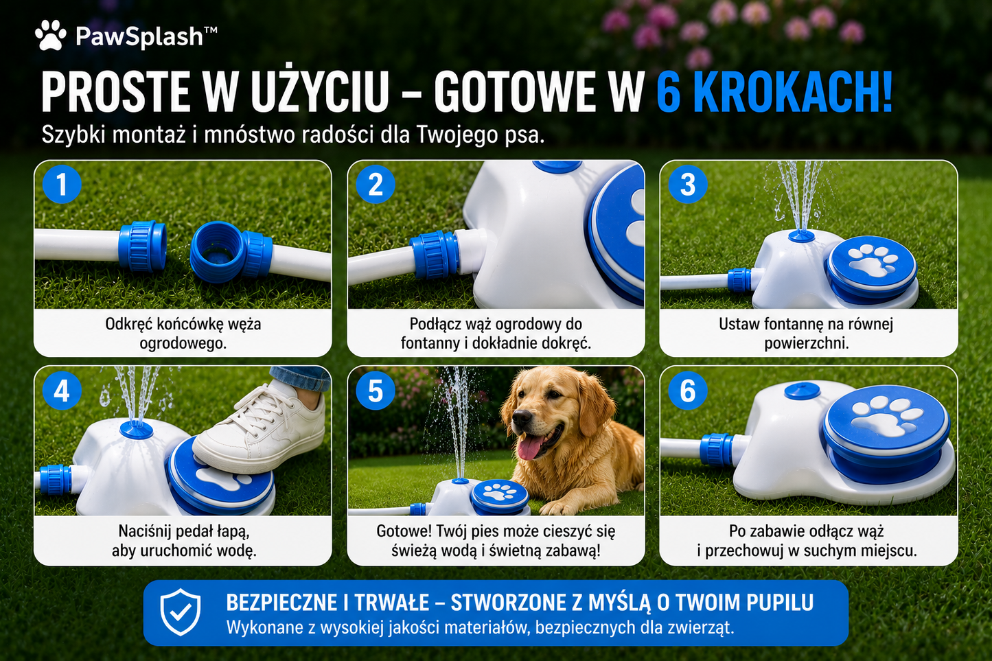 PawSplash™ | Fontanna ogrodowa dla psa